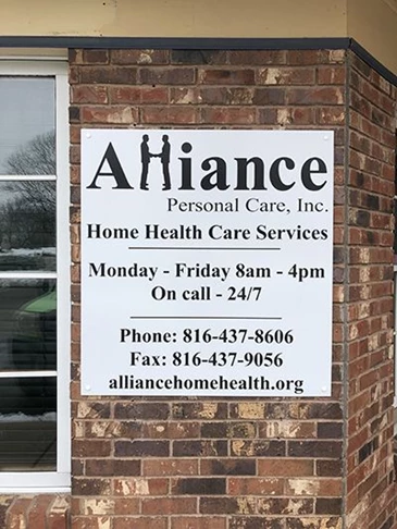 Exterior Metal Sign for Alliance Home Health Care in Kansas City, Missouri