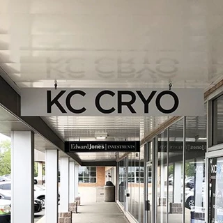 Exterior Hanging Metal Sign for KC Cryo in Lee