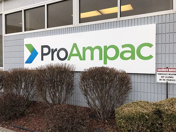 Exterior Aluminum Pan Sign for Proampac in Kansas City, Missouri