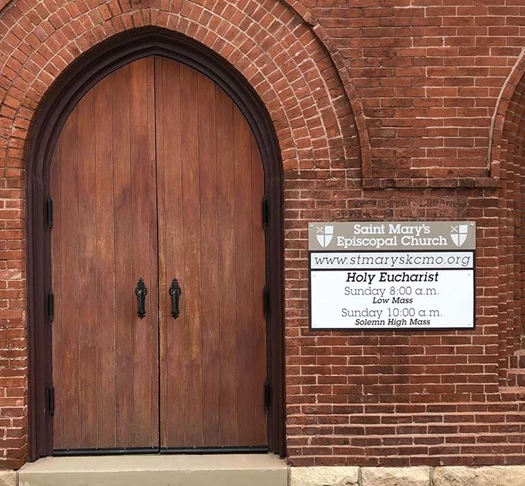 Exterior Metal and Acrylic Sign for St. Marys Episcopal Church in Kansas City, Missouri