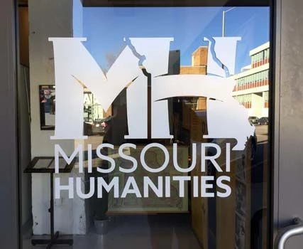 White Vinyl Window Graphic for Missouri Humanities in Kansas City, MO