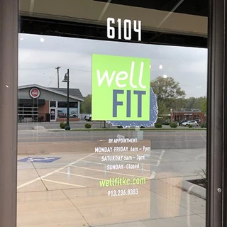 Full Color Cut Vinyl Door Logo and Door Hours for WellFIT in Mission, Kansas