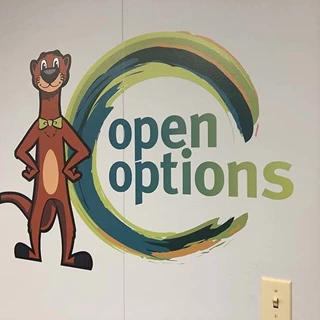 Interior Opie the Otter Wall Graphic for Open Options in Kansas City, Missouri