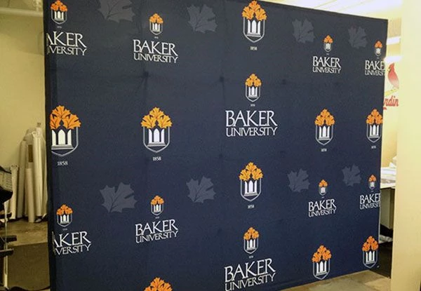 Velcro Fabric Pop Up Display for Baker University in Baldwin City, Kansas