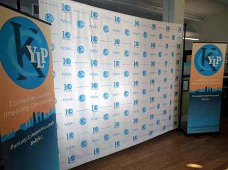 Step and Repeat Backdrop and Banner Stands for Young Latino Professionals in Kansas City, MO