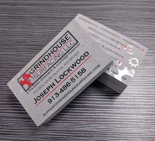 Double-sided Full-color Spot UV Business Cards for Grindhouse Surfacing