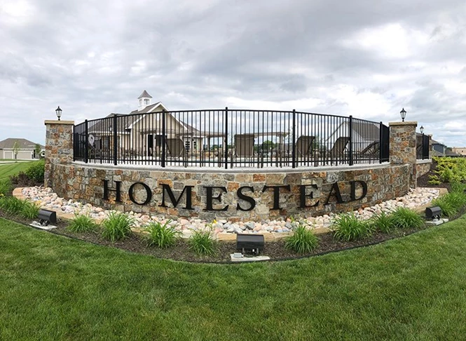 Exterior Black Anodized Aluminum Letters for the Homestead in Liberty, Missouri