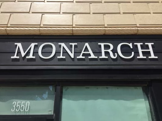White Acrylic Dimensional Lettering for Monarch in Kansas City, Missouri