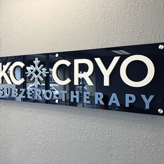 Interior Acrylic with Dimensional Letters and Brushed Silver Standoffs for KC Cryo in Lee