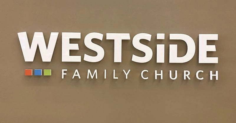Interior Acrylic Dimensional Logo for Westside Family Church in Kansas City, Missouri