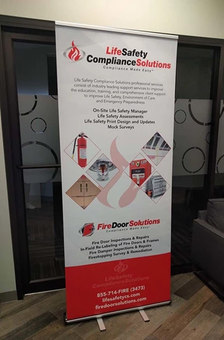 Retractable Banner Stand for Fire Door Solutions