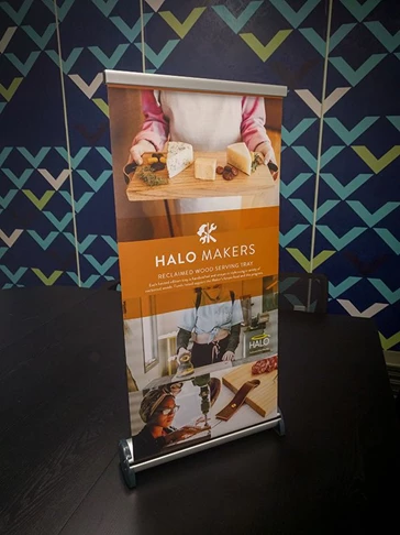 Tabletop Retractable Banner Stand for The HALO Foundation in Kansas City, Missouri