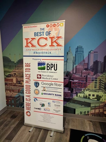 Retractable Banner Stand with Vinyl Graphic for KCK Chamber in Kansas City, Kansas