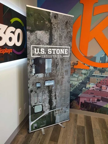 Retractable Banner Stand with Vinyl Graphic for US Stone Industries in Prairie Village, Kansas