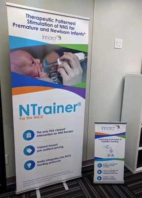 Retractable Banner Stand for Floor and Table for Innara Health in Olathe, Kansas