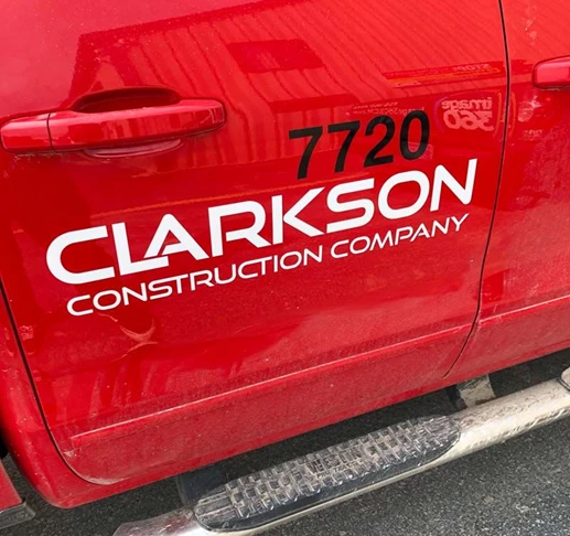 Truck Decal for Clarkson Construction in Kansas City, Missouri