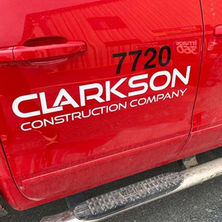 Truck Decal for Clarkson Construction in Kansas City, Missouri