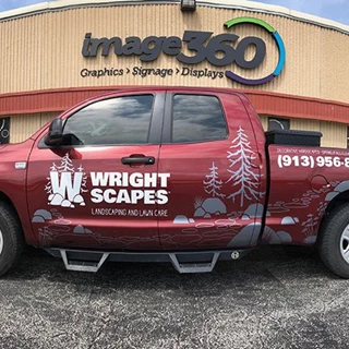 Cut Vinyl Truck Graphics for Wright Scapes in Lenexa, Kansas