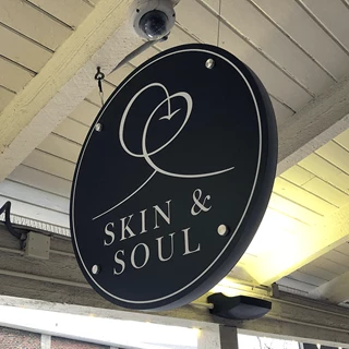 Exterior Double Sided Wayfinding Sign for Ananda Skin & Soul in Kansas City, Missouri