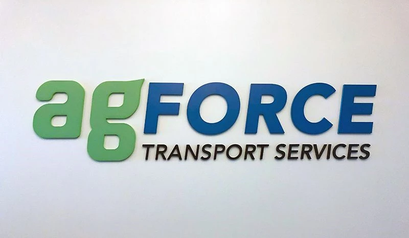 Custom Acrylic Dimensional Logo/Letters for AgForce Transport Services in Leawood, Kansas