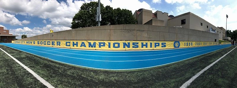 Fence Banners for Durwood Stadium for UMKC Athletic Department in Kansas City, Missouri