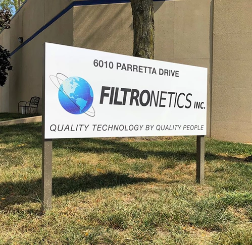 Exterior Post and Panel Sign Replacement for Filtronetics in Kansas City, Kansas