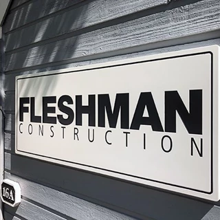 Exterior Routed Painted HDU Sign for Fleshman Construction in Liberty, Missouri
