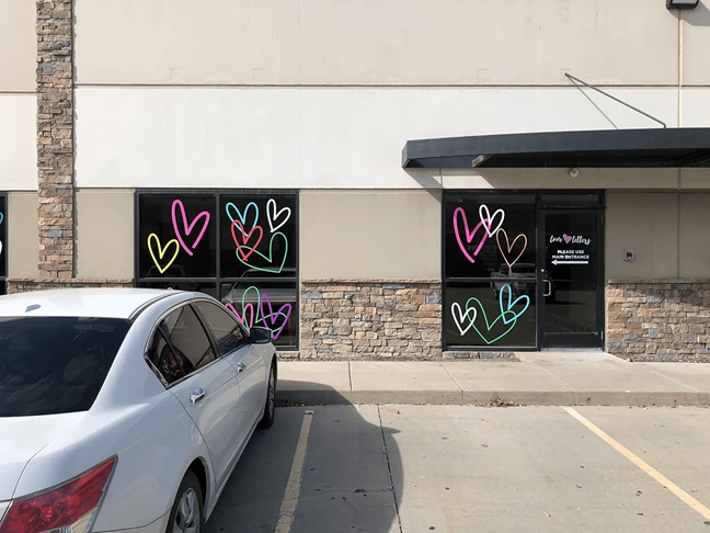 Window Graphics for Love Letters Boutique in Liberty, Missouri