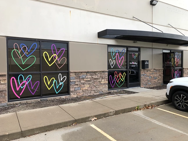 Window Graphics for Love Letters Boutique in Liberty, Missouri