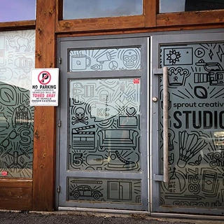 Frosted Window Graphics for Sprout Creative in Kansas City, Missouri