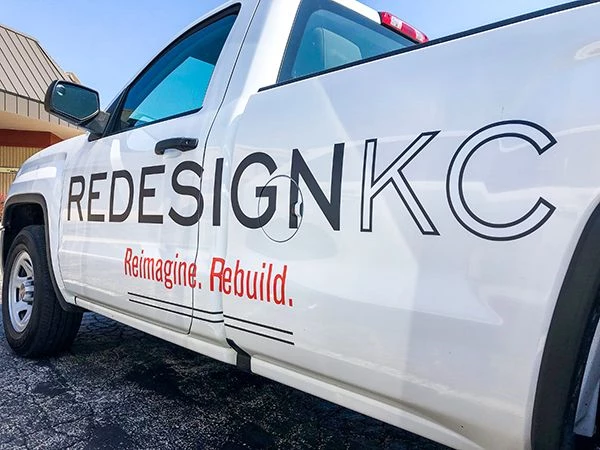 Full Color Vinyl Vehicle Decal Graphic for Pickup Truck for ReDesign KC in Kansas City, Missouri