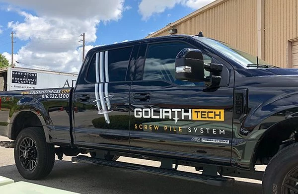 Full Color Vinyl Vehicle Decal Graphics for Pickup Truck for Goliath Tech in Kansas City, Missouri