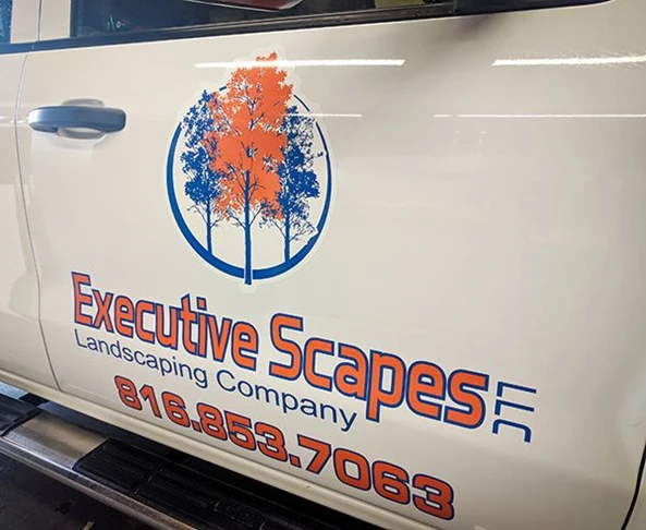 Exterior Vehicle Vinyl Door Decal for Executive Scapes, LLC in Kansas City, Missouri