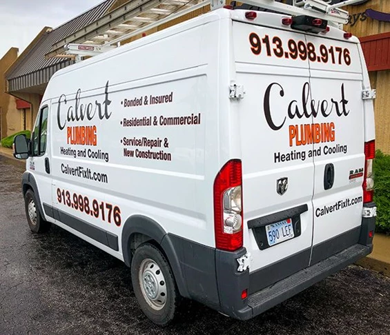 Full Color Vinyl Vehicle Decals for Van for Calvert Plumbing in Lenexa, Kansas