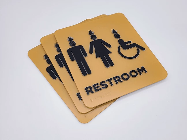 Custom ADA Braille Restroom Signs