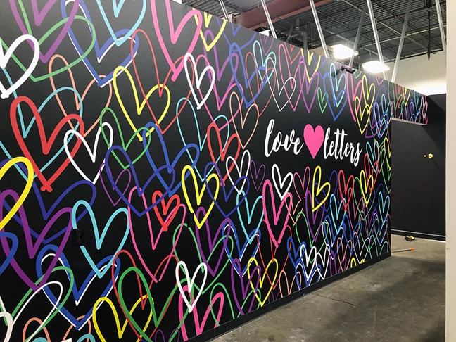 Interior Wall Vinyl Mural for Love Letters Boutique in Liberty, Missouri