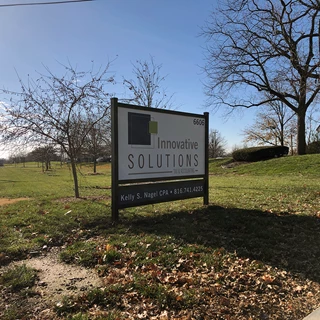 Exterior Post and Panel Sign for Innovative Solutions in Gladstone, Missouri