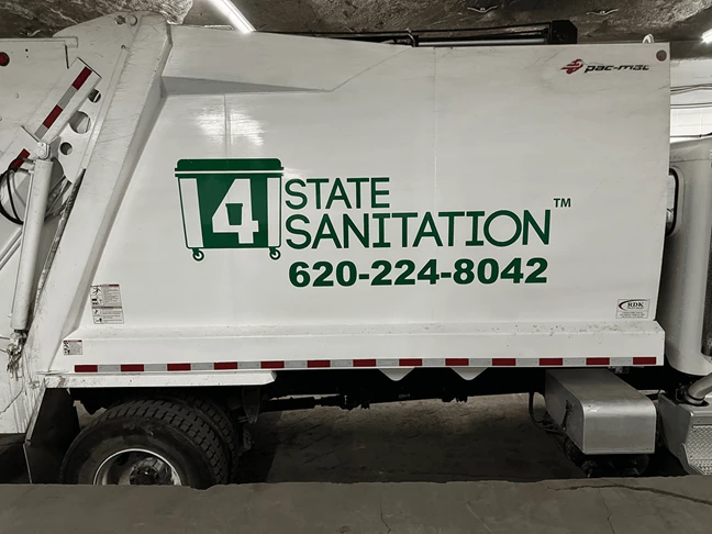 Vehicle Decals for Sanitation Truck for 4State Sanitation in Fort Scott, Kansas