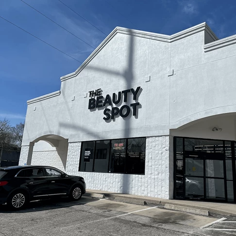 Exterior Halo Lit Channel Letters for The Beauty Spot in Kansas City, Missouri