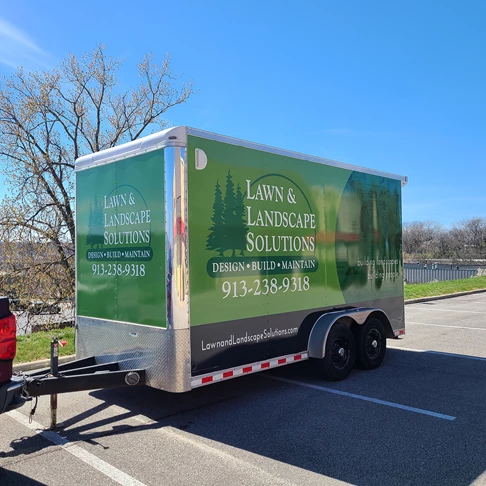 Full Trailer Wrap for Lawn & Landscape Solutions in Bucyrus, KS