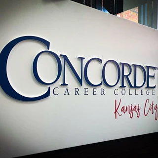 Interior Dimensional Logo Sign for Concorde Career College in Kansas City, Missouri