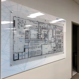 Interior Layered Acrylic Directional Map for Smiths Interconnect in Kansas City, Kansas