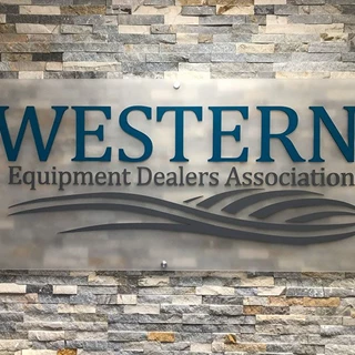 Interior Frosted Acrylic with Custom Painted Dimensional Logo and Letters for Western Equipment Dealers Association in Kansas City, Missouri