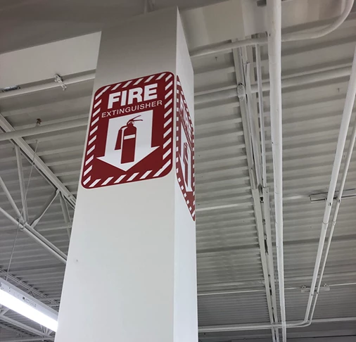 Interior Fire Extinguisher Wayfinding Graphics for Star Beauty in Independence, Missouri