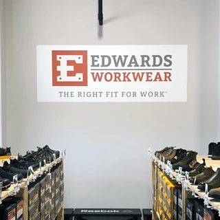 Interior Wall Logo Vinyl for E. Edwards Workwear in Independence, Missouri