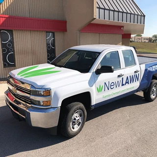 Partial Truck Wrap for New Lawn