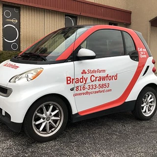 Smartcar Graphics for Brady Crawford State Farm Agent in Kansas City, Missouri