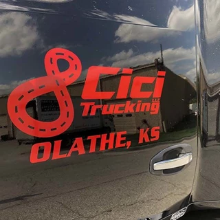 Cut Vinyl Door Decals for CiCi Trucking in Olathe, Kansas