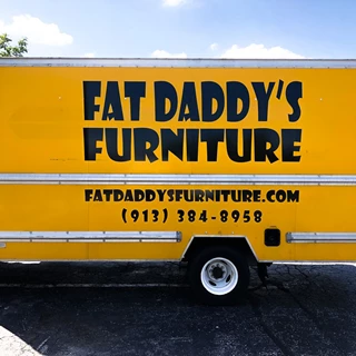 Box Truck Vinyl Vehicle Graphic Lettering for Fat Daddy