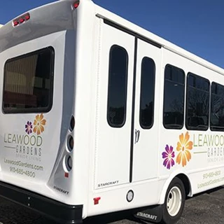 Shuttle Bus Graphics for Leawood Gardens in Leawood, Kansas